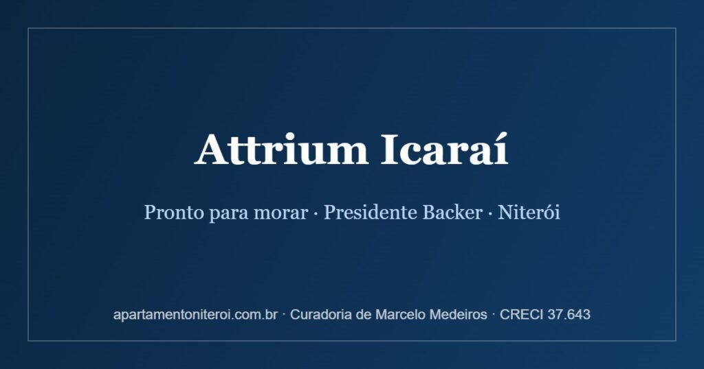 Attrium Icaraí - apartamentos prontos de 4 quartos da Soter em Icaraí, Niterói