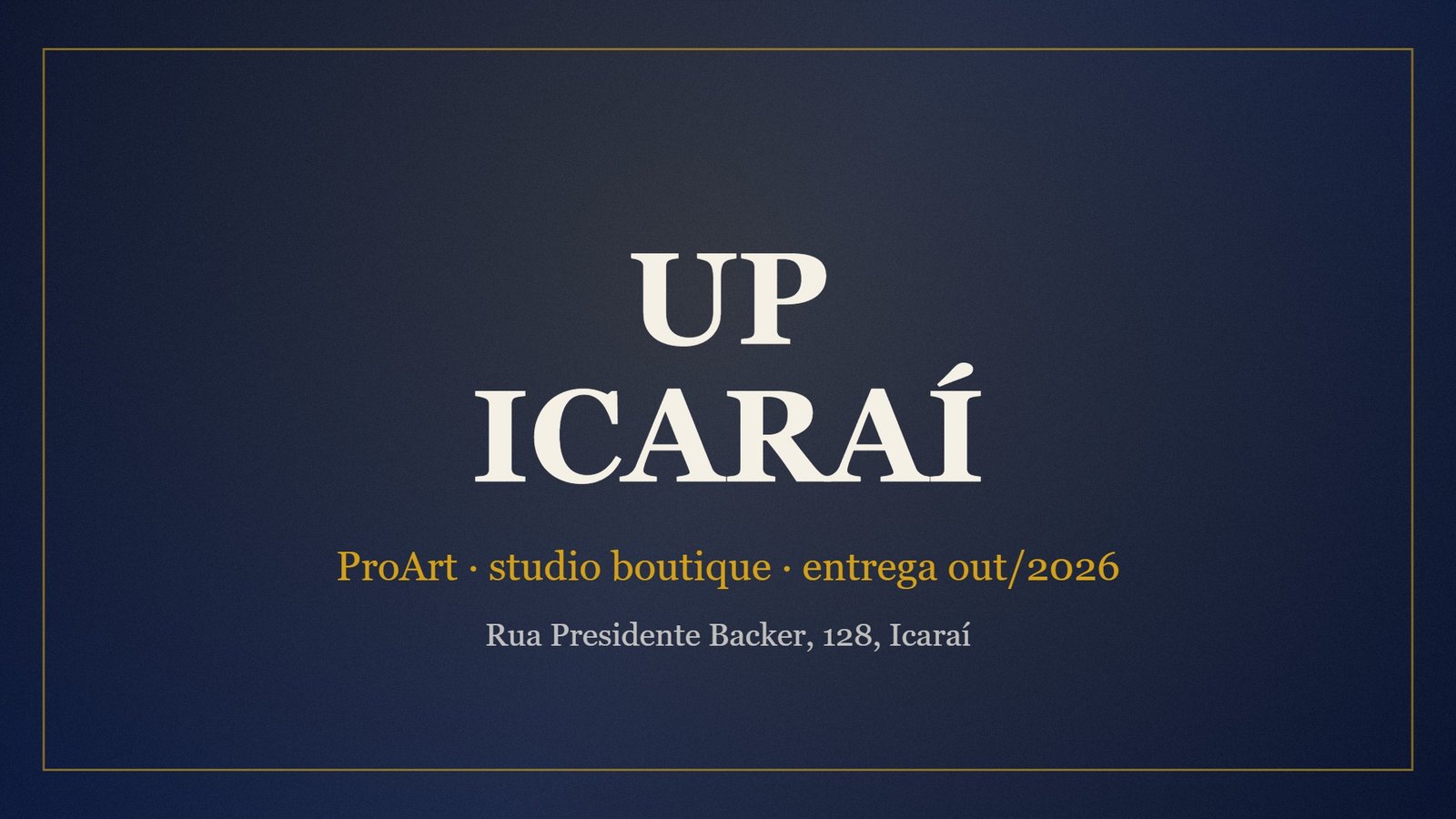 Up Icaraí Studio Boutique ProArt, entrega outubro 2026, Rua Presidente Backer, Icaraí, Niterói