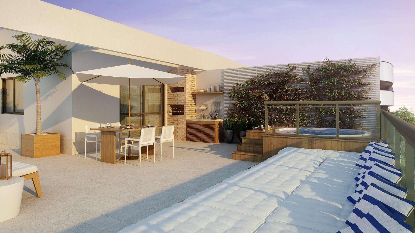 Terraço de lazer com spa do Terramarine Icaraí, condomínio pronto para morar em Icaraí, Niterói