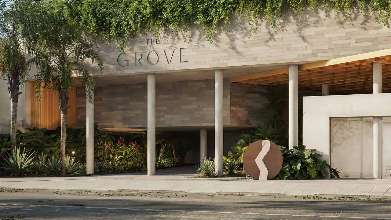 The Grove Icaraí: fachada do embasamento na Rua Miguel de Frias, capa do vídeo do lançamento